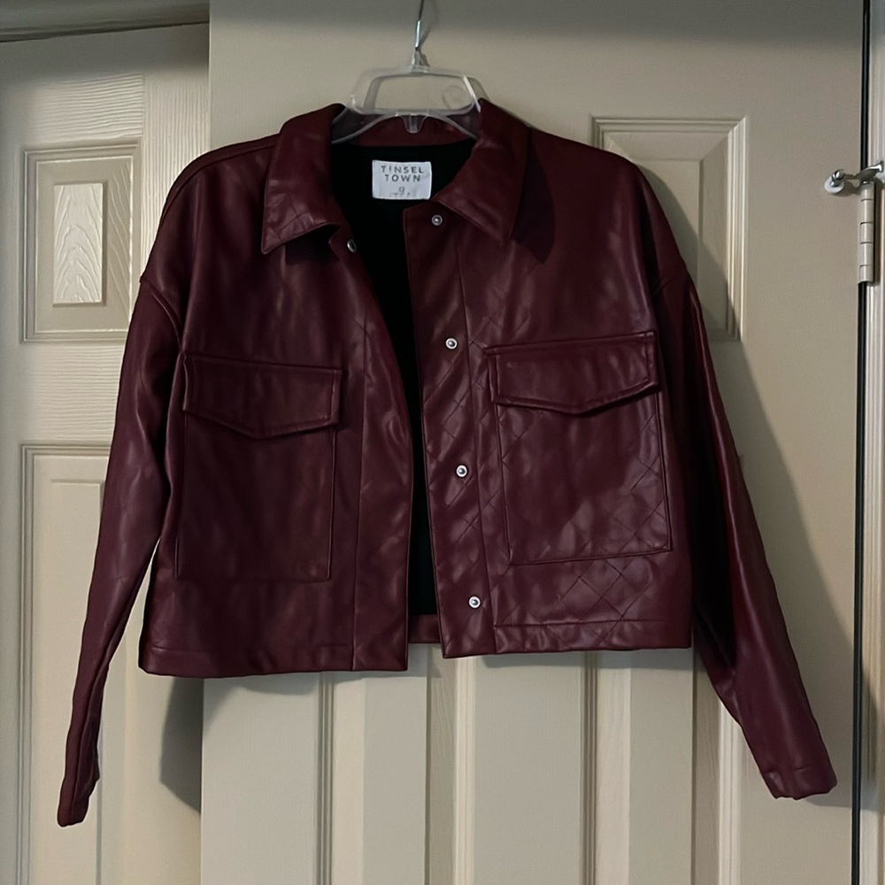 Red Quilted Cropped Downtown Girl Jacket